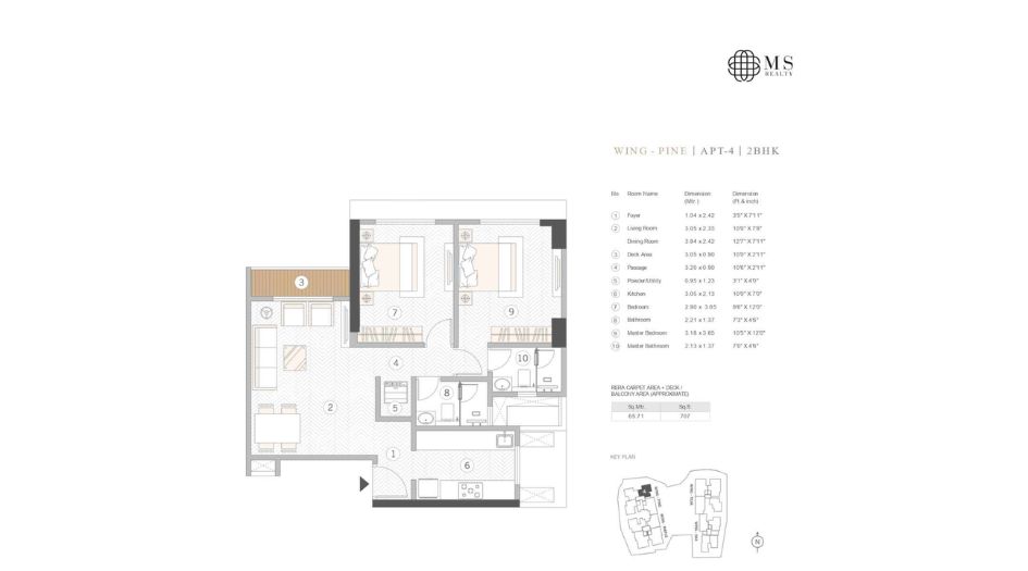 Courtyard-Kalina-Floor-Plan-Pine-2-BHK-707-sqft