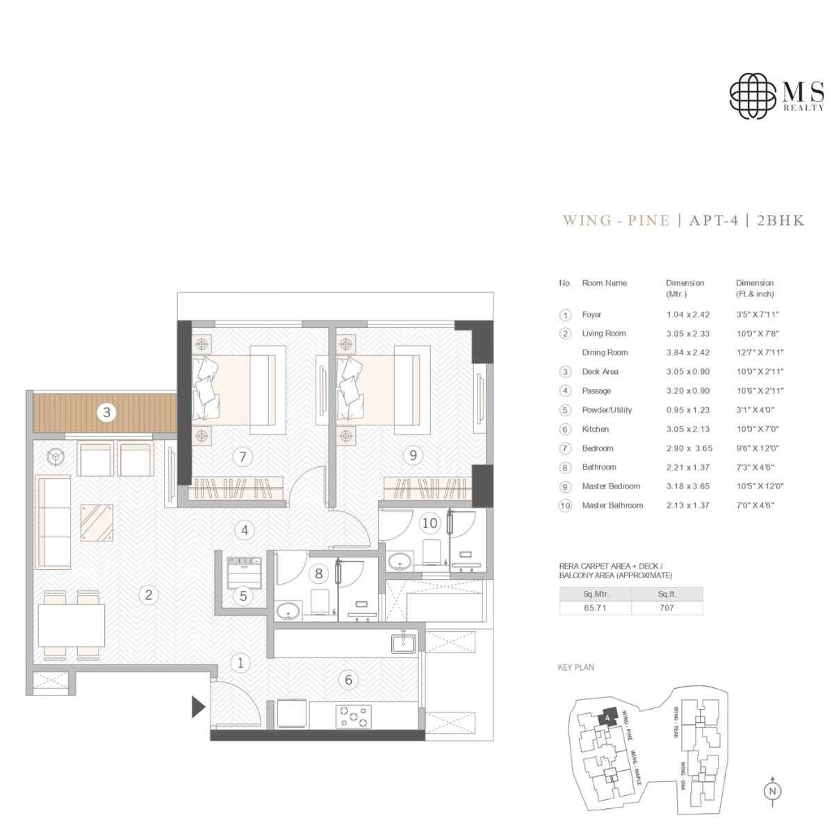 Courtyard-Kalina-Floor-Plan-Pine-2-BHK-707-sqft
