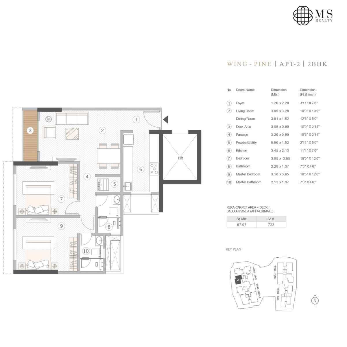 Courtyard-Kalina-Floor-Plan-Pine-2-BHK-722-sqft